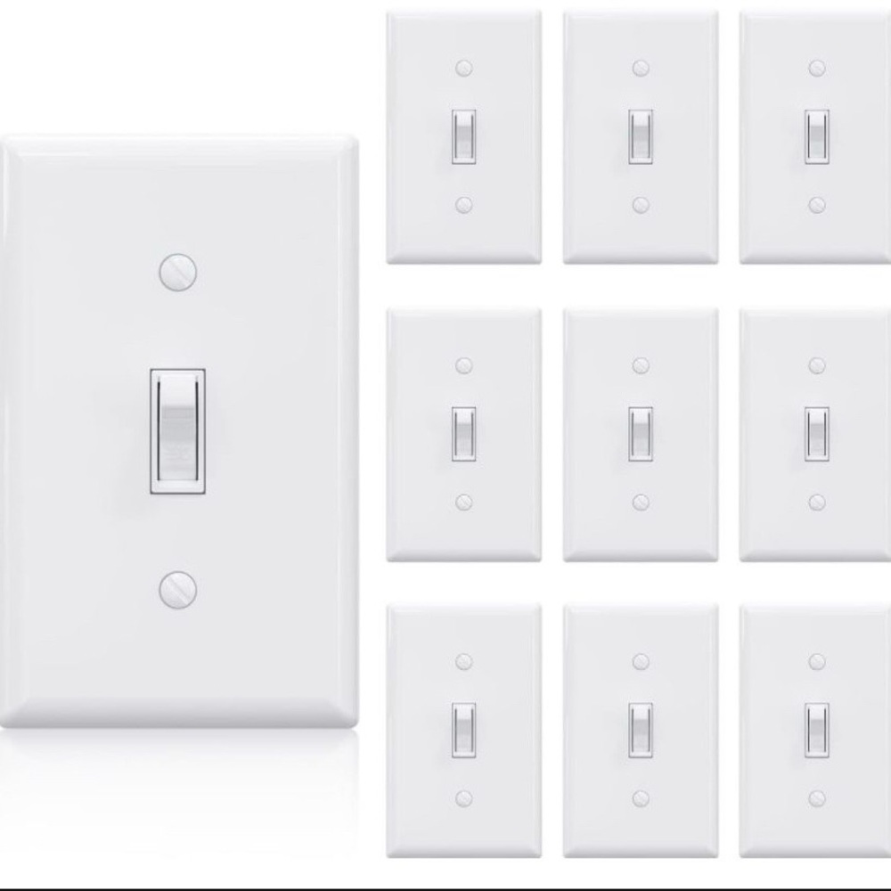ELEGRP 15 Amp 120-Volt Single Pole Toggle Switch, White (10-Pack)